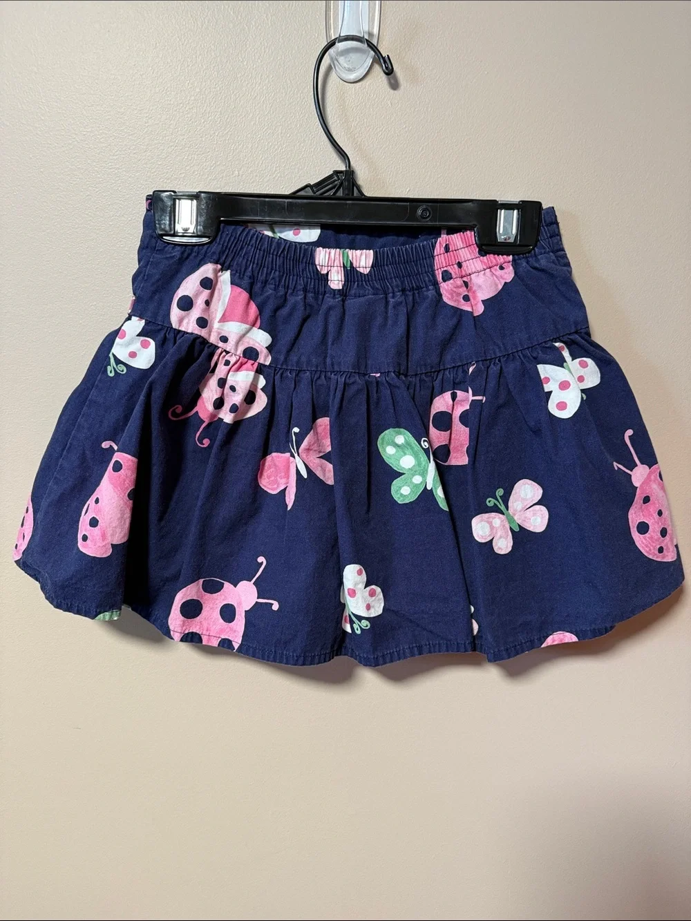 Gymboree Navy Skort with Pink Ladybugs and Butterflies